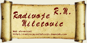 Radivoje Miletović vizit kartica